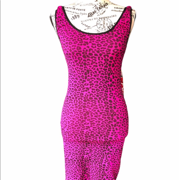 hot pink leopard dress